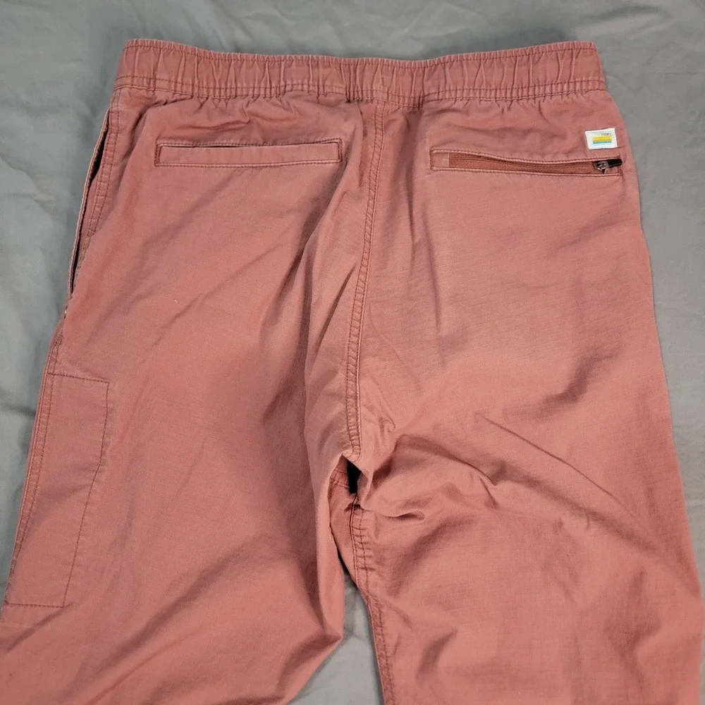 Vuori Ripstop Pants Men's Medium Red Stretch Drawstring V412 Hiking Outdoors